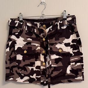 Urban Heritage Black and White Camo Mini Skirt
